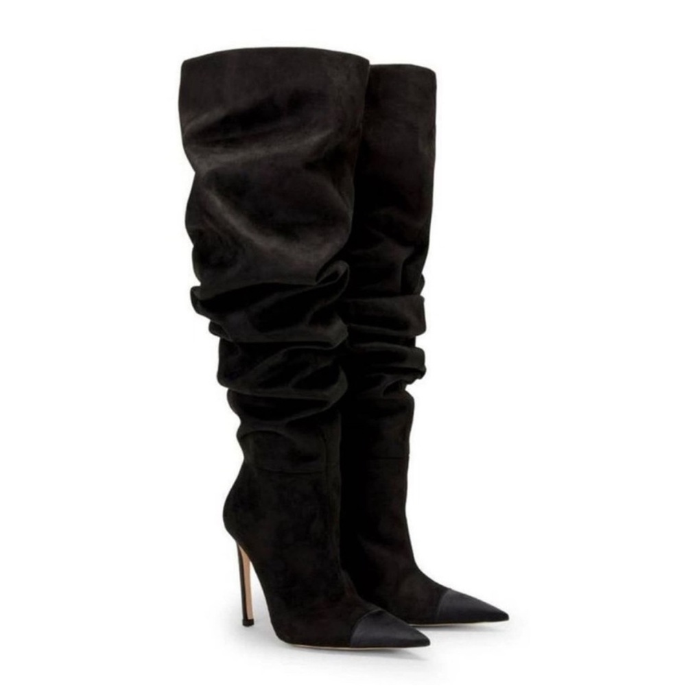 Good American Slouch Black Knee-High Women's Boots